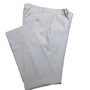 Lauren Ralph Lauren Pants Men 36x34 Blue Beige Pinstripe Trouser Flat Front
